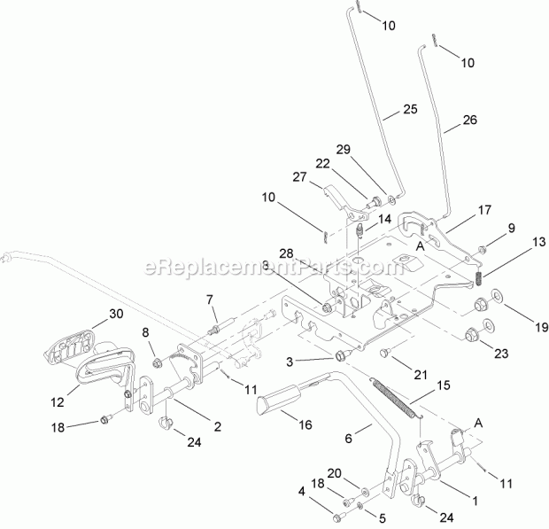 Toro 14AQ81RP744 (1A136H30000-) Lawn Tractor Brake and Traction Assembly Diagram
