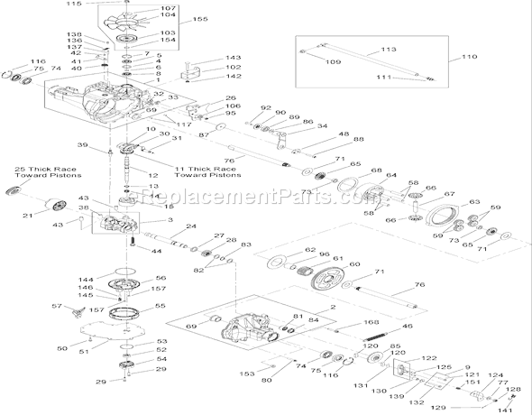 Toro 14AQ81RP748 (1B087H30130)(2007) Lawn Tractor Transmission Assembly No. 112-0914 (Continued) Diagram