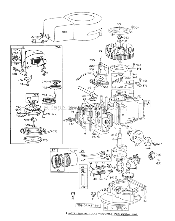 Toro 16067 (8000001-8999999)(1978) Lawn Mower Page F Diagram