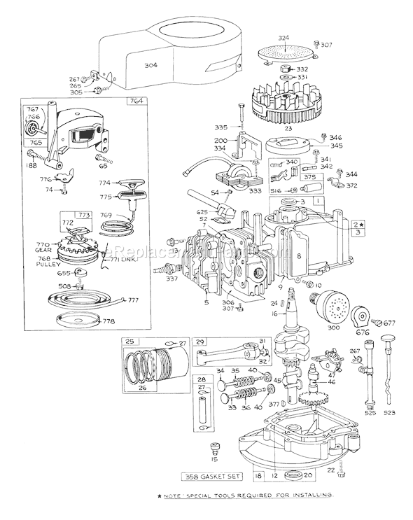 Toro 16073 (3000001-3999999)(1973) Lawn Mower Page E Diagram