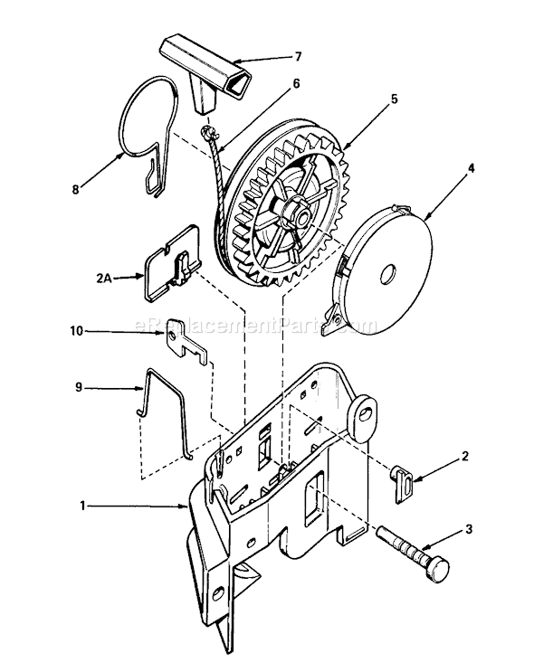 Toro 16077 (2000001-2999999)(1982) Lawn Mower Rewind Starter Diagram