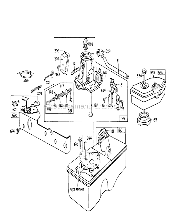 Toro 16155 (8000001-8999999)(1978) Lawn Mower Carburetor Assembly Diagram