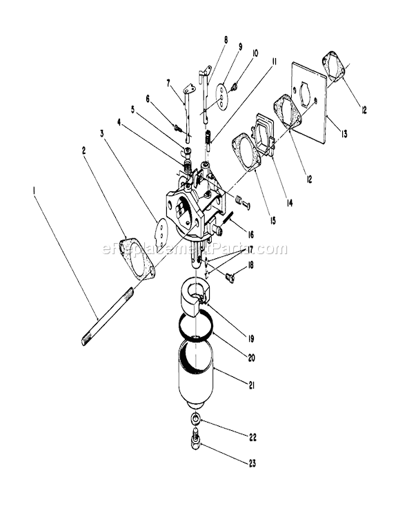 Toro 16202C (6000001-6999999)(1986) Lawn Mower Carburetor Assembly Diagram