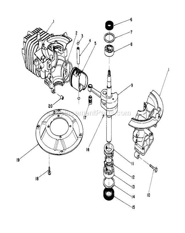 Toro 16202C (6000001-6999999)(1986) Lawn Mower Crankshaft Assembly Diagram