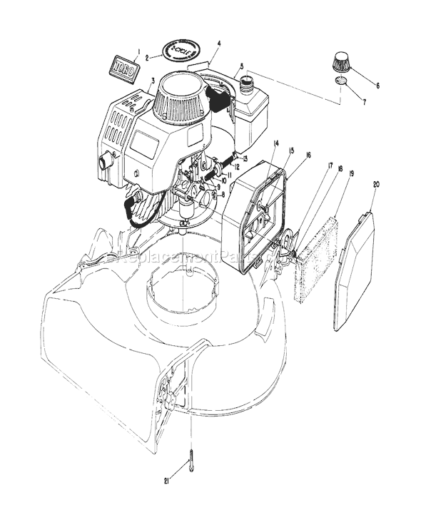 Toro 16202C (6000001-6999999)(1986) Lawn Mower Engine Diagram