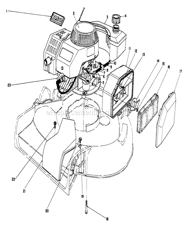 Toro 16212C (7000001-7999999)(1987) Lawn Mower Engine Diagram