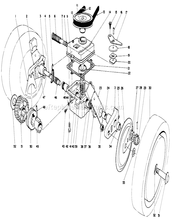 Toro 16212C (7000001-7999999)(1987) Lawn Mower Gear Case Assembly Diagram
