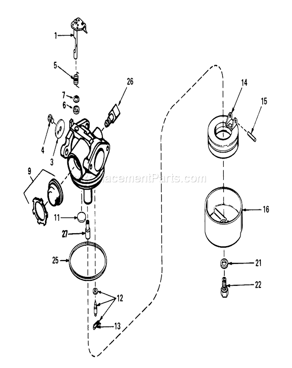Toro 16299 (5000001-5999999)(1985) Lawn Mower Carburetor Assembly Diagram