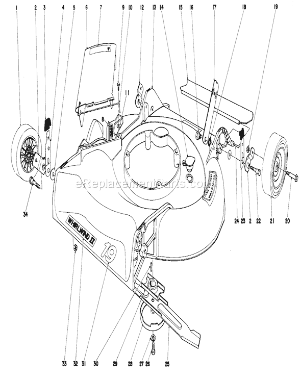 Toro 16360 (9000001-9999999)(1979) Lawn Mower Housing Assembly Diagram