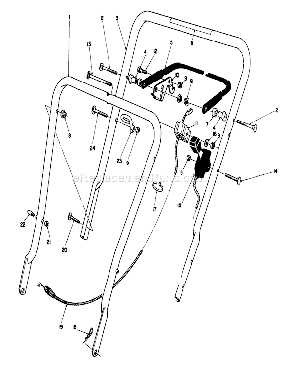 Toro 16400 (3900001-3999999)(1993) Lawn Mower Handle Assembly Diagram