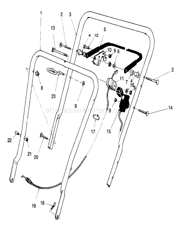 Toro 16400 (6900001-6999999)(1996) Lawn Mower Handle Assembly Diagram