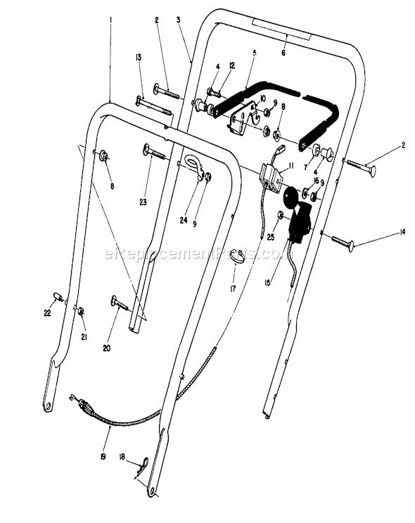 Toro 16403 (2000001-2999999)(1992) Lawn Mower Handle Assembly Diagram