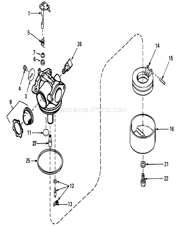 Toro 16570 (3000001-3999999)(1983) Lawn Mower Carburetor Assembly Diagram