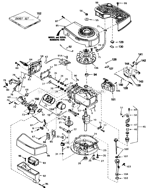 Toro 16570 (3000001-3999999)(1983) Lawn Mower Engine Diagram