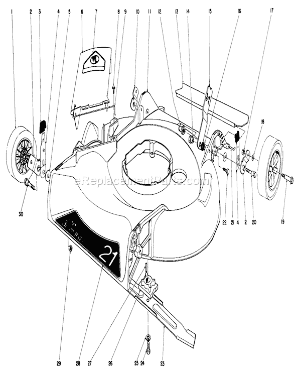Toro 16570 (3000001-3999999)(1983) Lawn Mower Housing Assembly Diagram