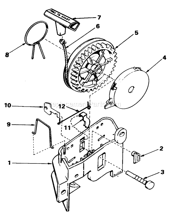 Toro 16570 (3000001-3999999)(1983) Lawn Mower Starter Assembly No. 590532 Diagram