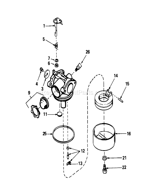 Toro 16575C (9000001-9999999)(1989) Lawn Mower Carburetor Assembly Diagram