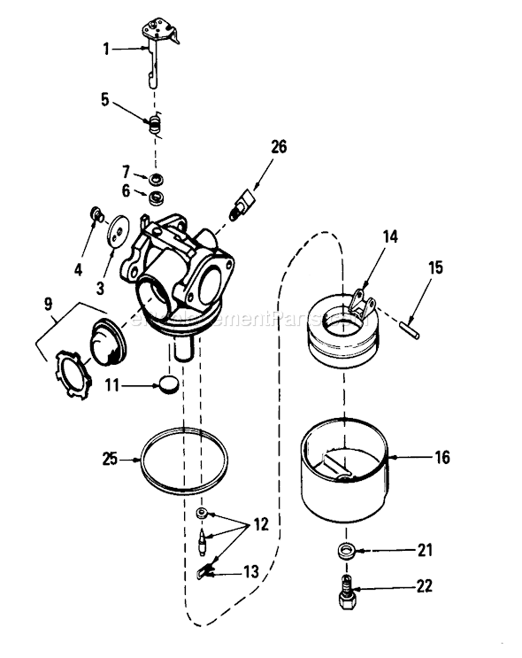 Toro 16575 (9000001-9999999)(1989) Lawn Mower Carburetor Assembly Diagram