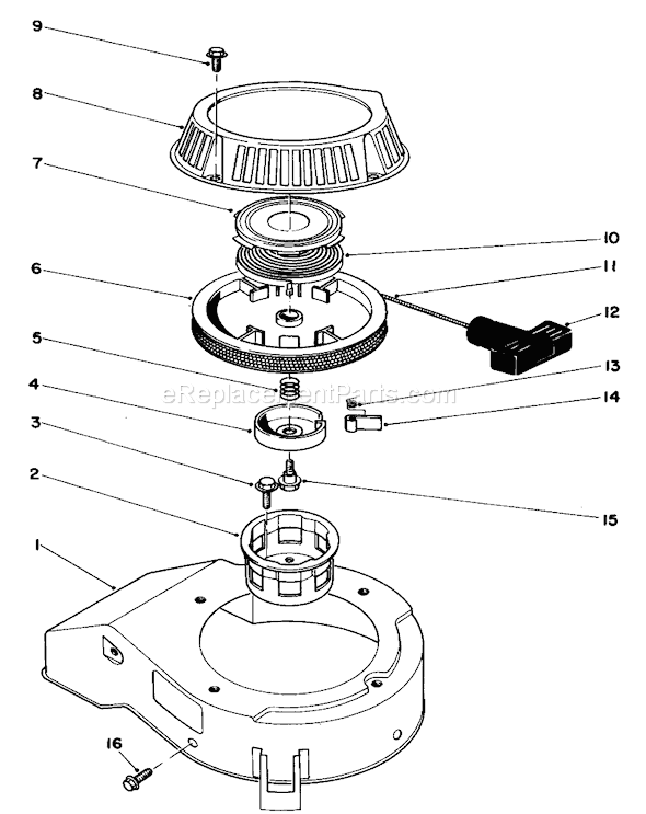Toro 16585 (6000001-6999999)(1986) Lawn Mower Recoil Assembly Diagram