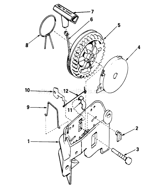 Toro 16771 (3000001-3999999)(1983) Lawn Mower Starter Assembly Diagram