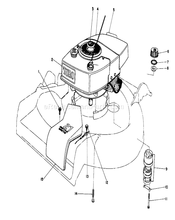Toro 16771 (3000001-3999999)(1983) Lawn Mower Engine Diagram