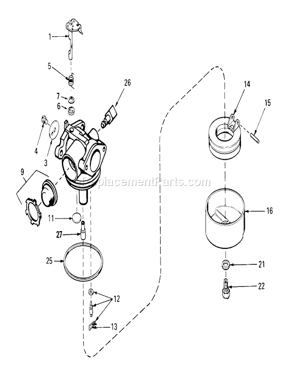 Toro 16771 (4000001-4999999)(1984) Lawn Mower Carburetor Assembly Diagram