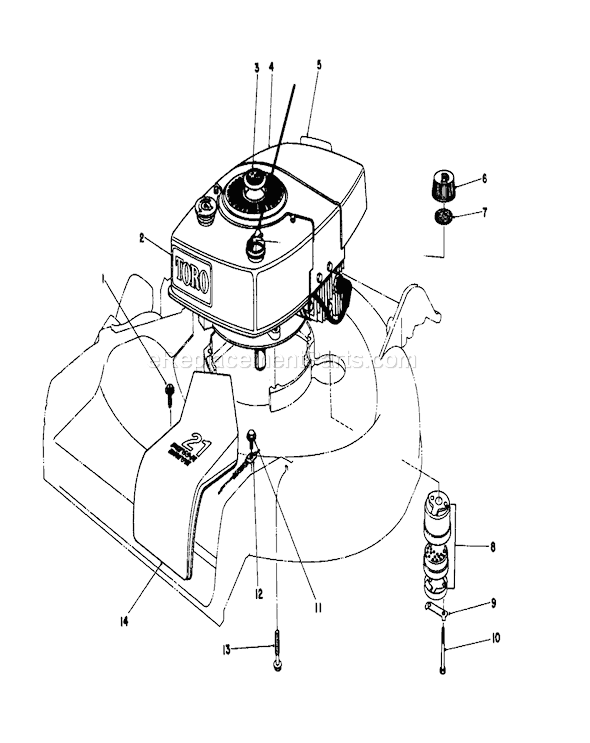 Toro 16771 (4000001-4999999)(1984) Lawn Mower Engine Diagram