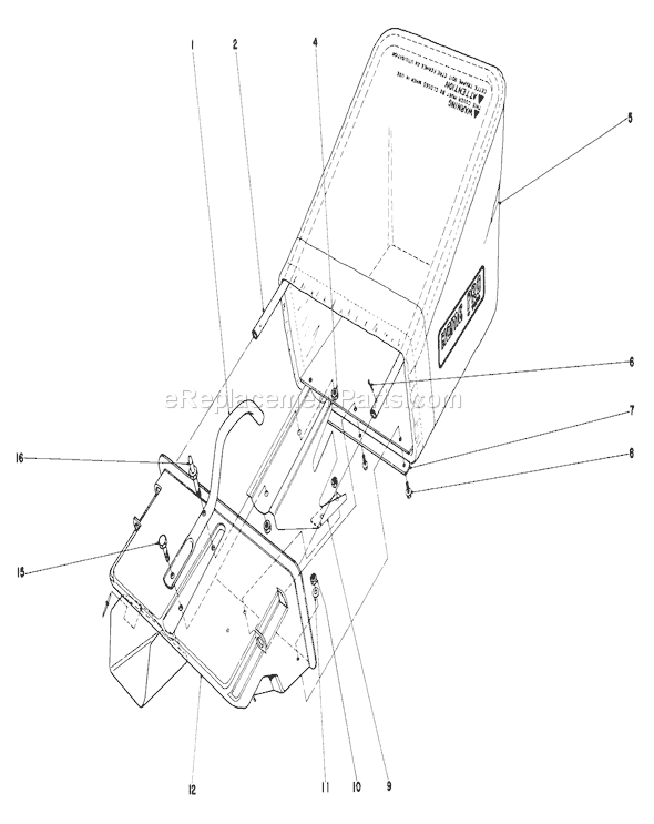 Toro 16820 (9000001-9999999)(1979) Lawn Mower Grass Bag Diagram