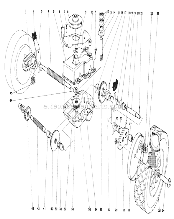 Toro 16830 (9000001-9999999)(1979) Lawn Mower Gear Case Assembly Diagram