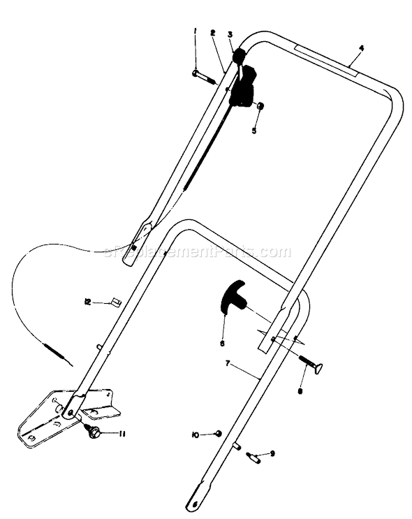 Toro 16860 (1000001-1999999)(1981) Lawn Mower Handle Assembly Diagram