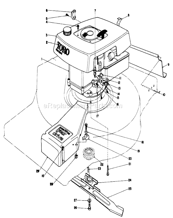 Toro 16860 (1000001-1999999)(1981) Lawn Mower Page H Diagram