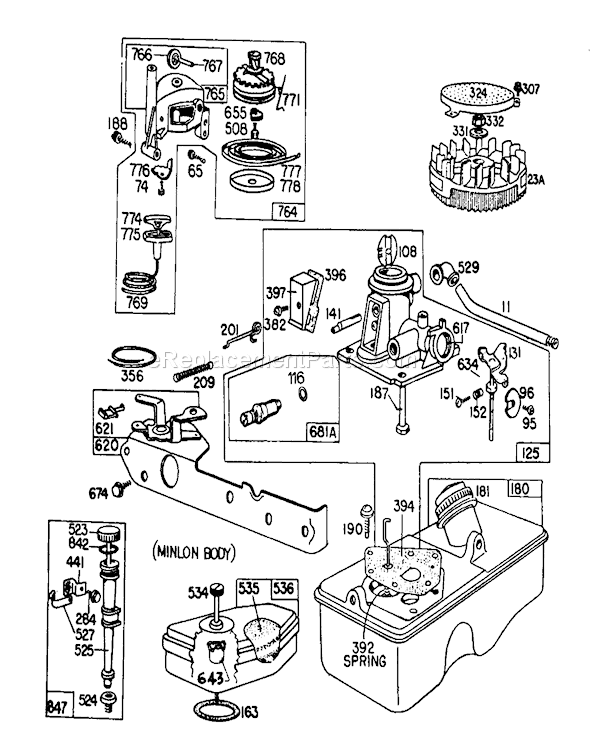 Toro 16890 (1000001-1999999)(1981) Lawn Mower Page C Diagram