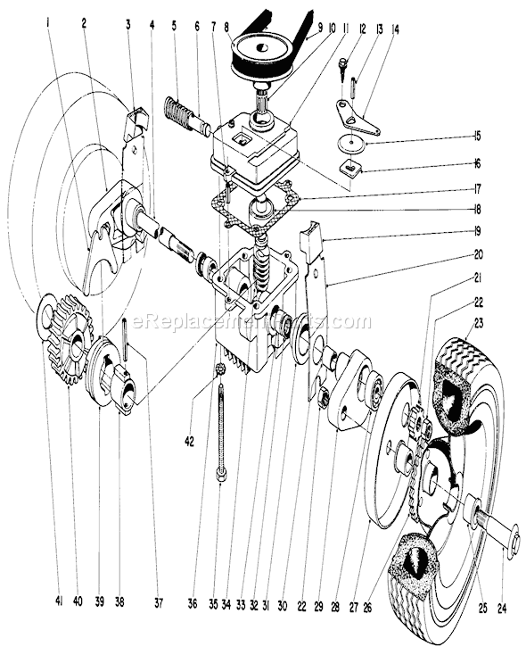 Toro 17601 (9000001-9999999)(1969) Lawn Mower Gear Case Assembly Diagram