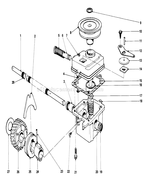 Toro 18005 (2000001-2999999)(1982) Lawn Mower Gear Case Assembly Diagram
