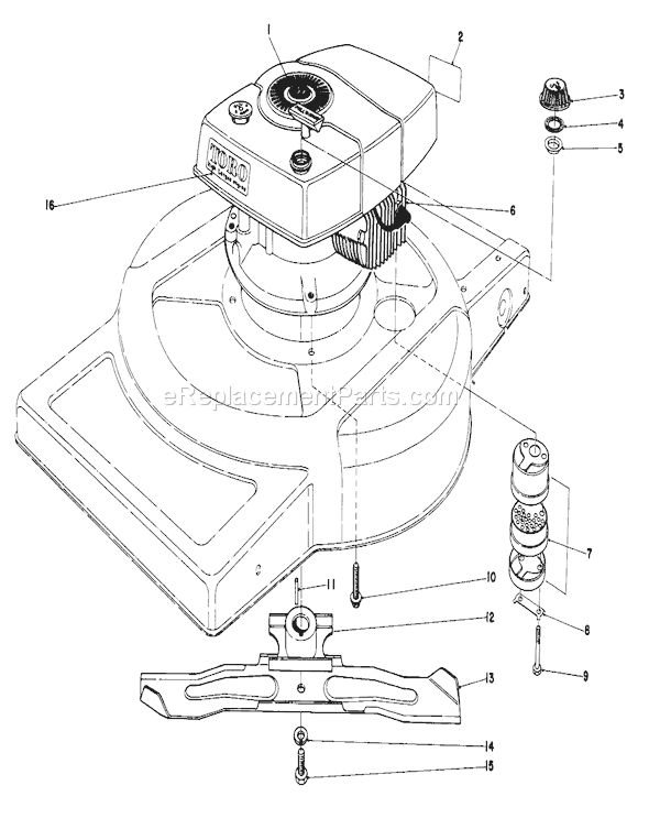 Toro 18015 (8000001-8999999)(1978) Lawn Mower Engine Diagram