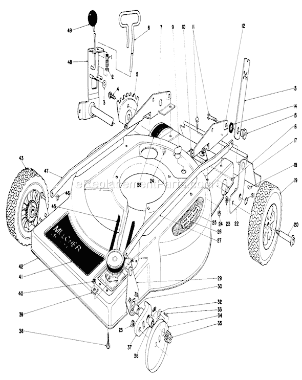 Toro 18060 (0000001-0999999)(1980) Lawn Mower Housing Assembly Diagram