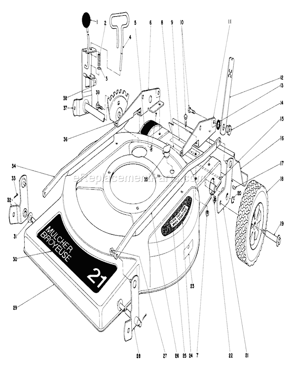 Toro 18090 (9000001-9999999)(1979) Lawn Mower Housing Assembly Diagram