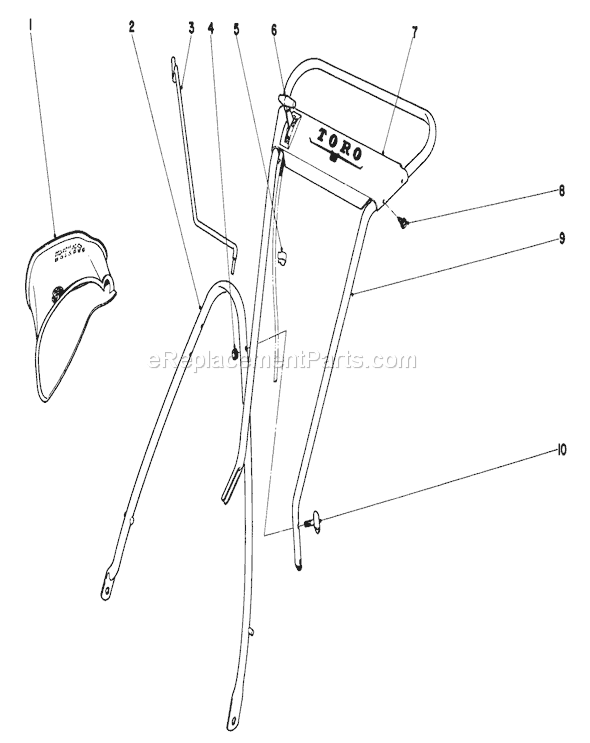 Toro 18214 (9000001-9999999)(1969) Lawn Mower Handle Assembly Diagram