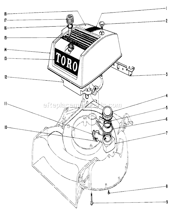 Toro 19271 (2000001-2999999)(1972) Lawn Mower Engine Diagram