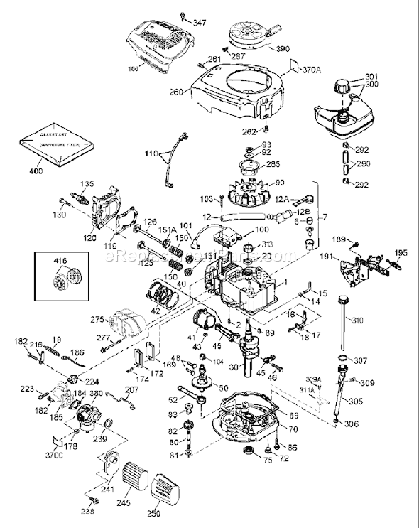 Toro 20005 (250000001-250999999)(2005) Lawn Mower Engine Assembly Tecumseh Lv195ea-362003b Diagram