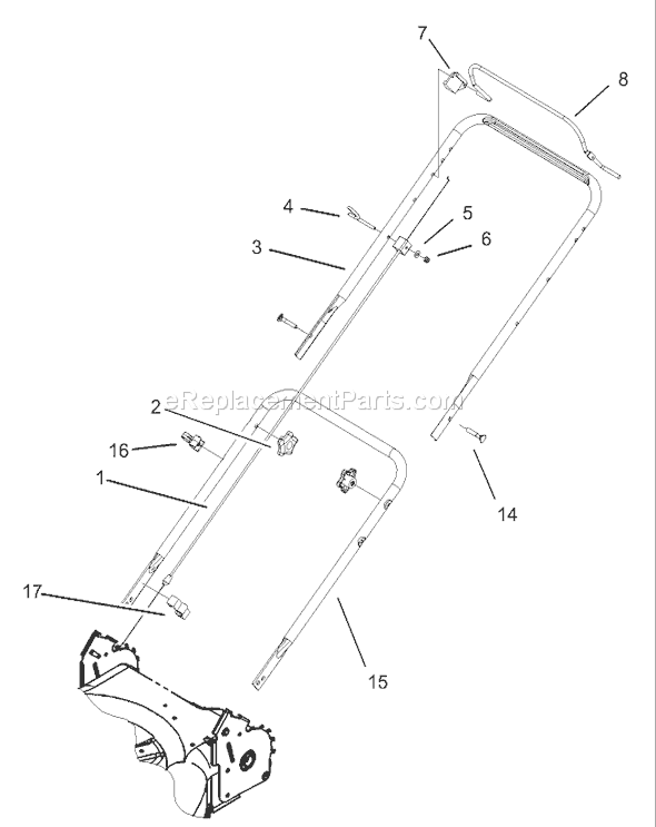 Toro 20008 (230000001-230999999)(2003) Lawn Mower Handle and Control Assembly Diagram