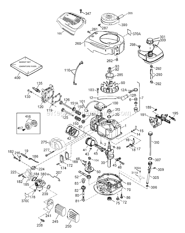 Toro 20012 (230000001-230999999)(2003) Lawn Mower Engine Assembly Tecumseh Model No. Lev120-362003a Diagram