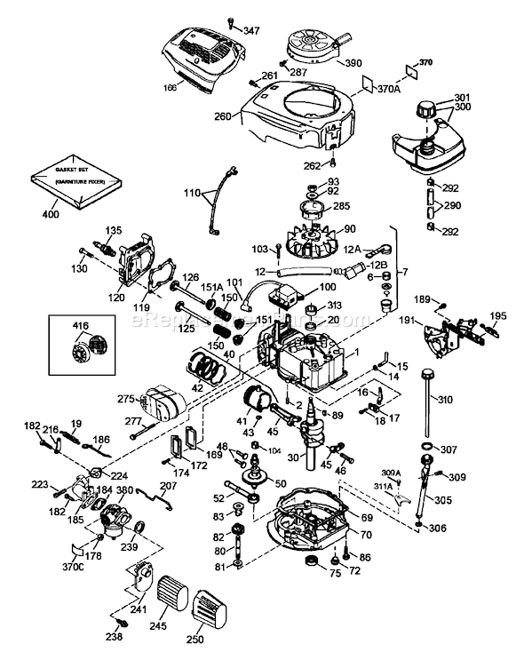 Toro 20012 (240000001-240999999)(2004) Lawn Mower Engine Assembly Tecumseh Model No. Lv195ea-362003b Diagram