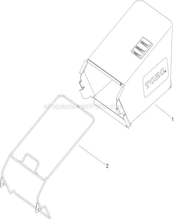 Toro 20012 (240000001-240999999)(2004) Lawn Mower Grass Bag Assembly Diagram
