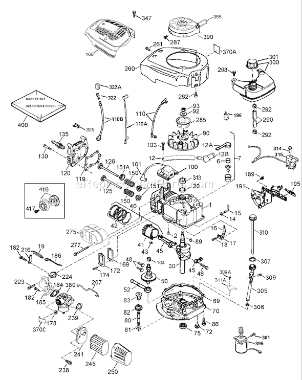 Toro 20014 (220000001-220300000)(2002) Lawn Mower Engine Assembly Tecumseh Model No. Lev120-362004a Diagram