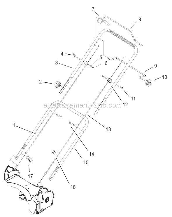 Toro 20016 (220000001-220300000)(2002) Lawn Mower Handle Assembly Diagram