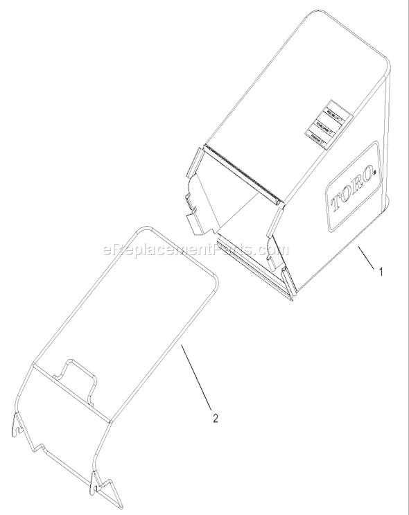 Toro 20016 (220300001-220999999)(2002) Lawn Mower Rear Bag Assembly Diagram