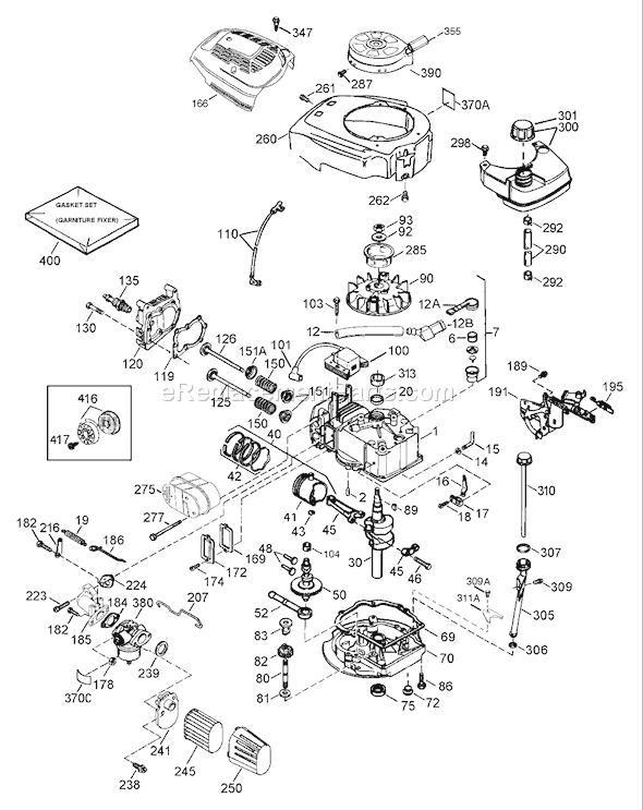 Toro 20016 (220300001-220999999)(2002) Lawn Mower Engine Assembly Tecumseh Model No. Lev120-362003a Diagram