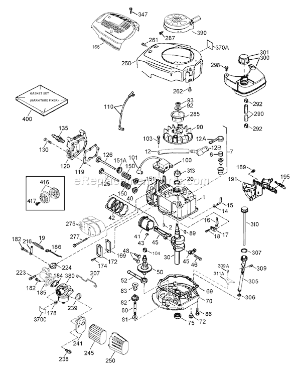 Toro 20017 (220000001-220300000)(2002) Lawn Mower Engine Assembly Tecumseh-Lev120-361541b Diagram