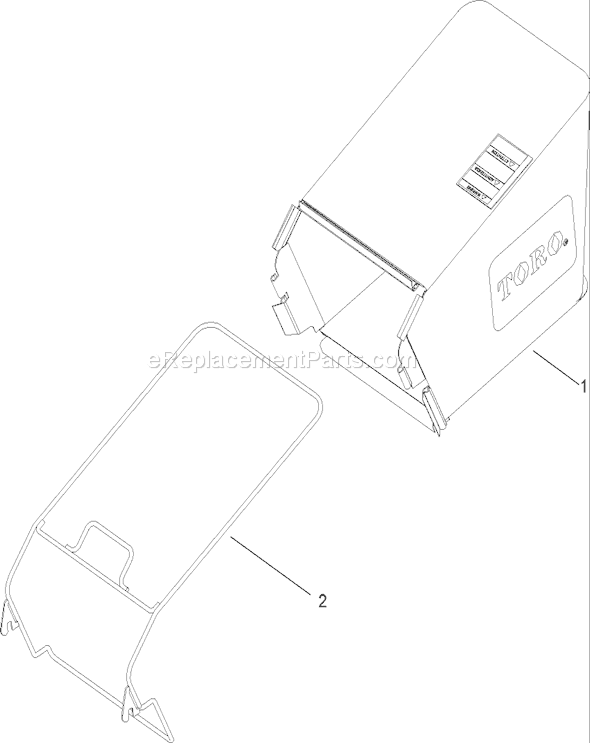 Toro 20017 (230000001-230999999)(2003) Lawn Mower Rear Bag Assembly Diagram